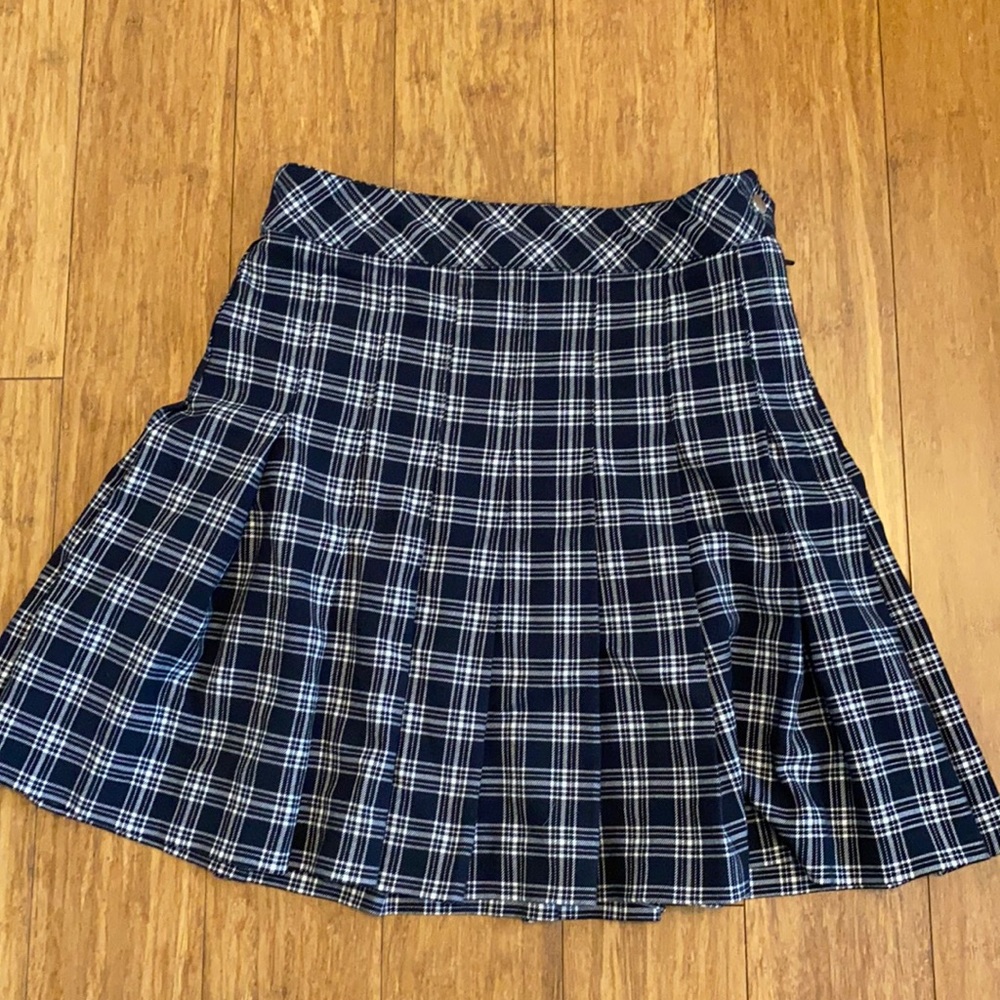 H&M Blue and White Plaid Miniskirt.